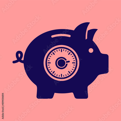 Illustration of a piggy bank with a timer on its side, symbolizing saving time and money