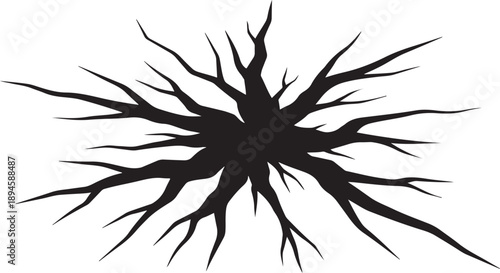 Neuron Cell Illustration with Branched Extensions on White Background