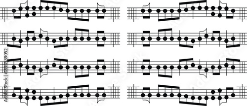 Musical notation staff with complex rhythmic patterns isolated