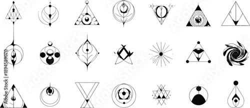 Mysticalesotericgeometricsymbolsandsignsvectorcollection