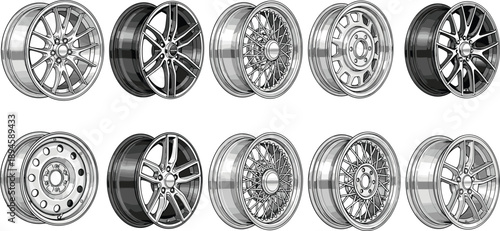 Stork bird silhouette set showing standing, flying, feeding poses, wildlife illustration, elegant long-legged bird shapes, nature and animal symbols isolated on white background