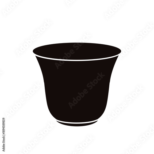 茶道具　シンプルな湯呑み　モノクロ