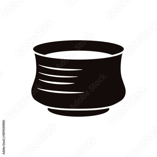 茶道具　シンプルな抹茶茶碗　湯呑み　モノクロ