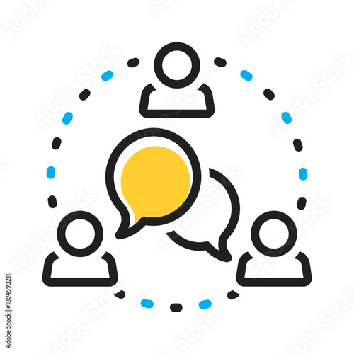 Vector multi color icon for Group chat