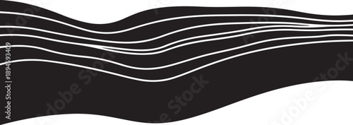 Black and white wavy lines abstract background design element