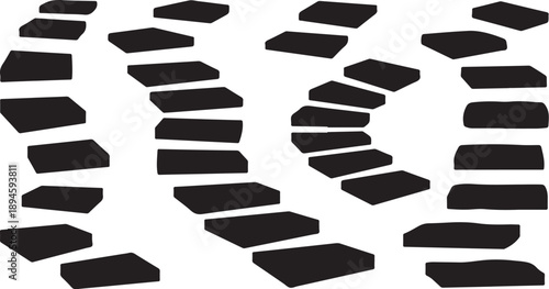 Black rectangular shapes on a white background pattern design