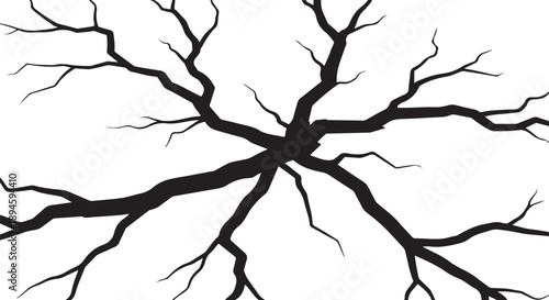 Black Branches on White Background Illustration Artwork Design Element