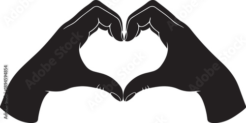 Heart Shape Made with Hands Silhouette Icon

Romantic Hands Heart Silhouette for Valentines Day

Love and Friendship Heart Hands Silhouette Illustration

Hand Gesture Heart Symbol for Love and Peace