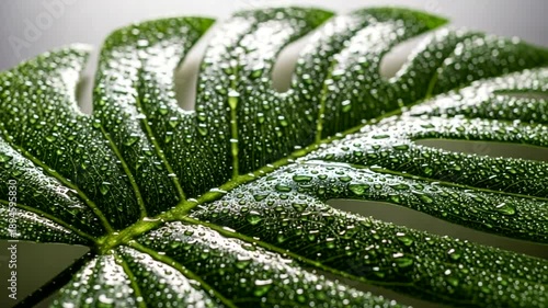 Wallpaper Mural Close-up of Alocasia leaf with water droplets. Torontodigital.ca
