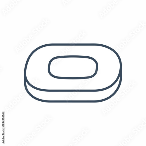 Line Art Soap Bar on White Background