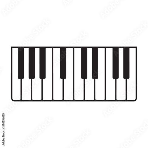 A musician plays a beautiful melody on a piano keyboard silhouette vector shilhoutte icon use as a symbol, web graphic design, and infographic icon