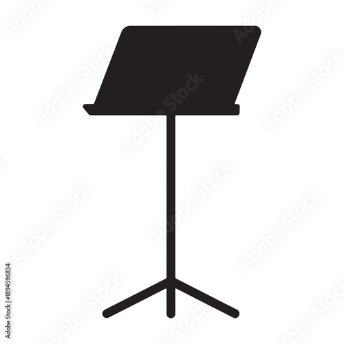 A musician's music stand in silhouette for use in presentations silhouette vector shilhoutte icon use as a symbol, web graphic design, and infographic icon