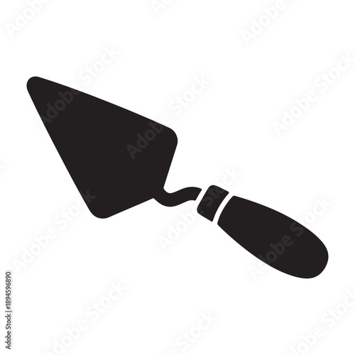 A construction worker holds a trowel in a professional setting silhouette vector shilhoutte icon use as a symbol, web graphic design, and infographic icon