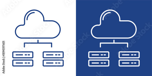 Infrastructure Blue And White Icon Style Collection