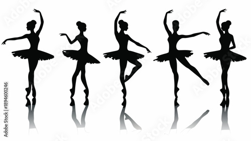 Elegant ballerinas in various dance poses