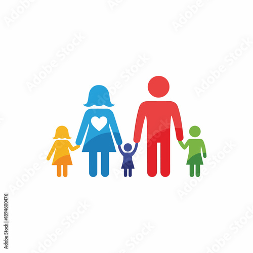 Family Pictogram with Two Parents and Two Children