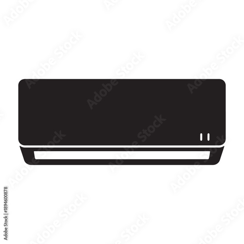 A sleek air conditioning unit in a modern minimalist setting silhouette vector shilhoutte icon use as a symbol, web graphic design, and infographic icon