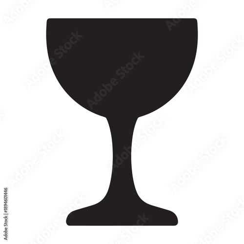 A black silhouette of a wine glass on a white background silhouette vector shilhoutte icon use as a symbol, web graphic design, and infographic icon