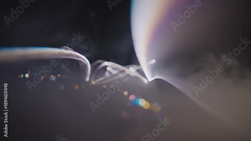 Abstract Light Trails in the Dark Night Sky, Artistic Motion.