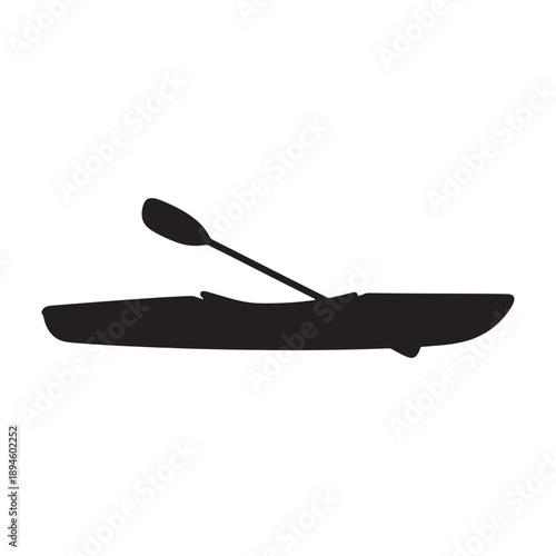 A person kayaking on a serene lake at sunset silhouette vector shilhoutte icon use as a symbol, web graphic design, and infographic icon