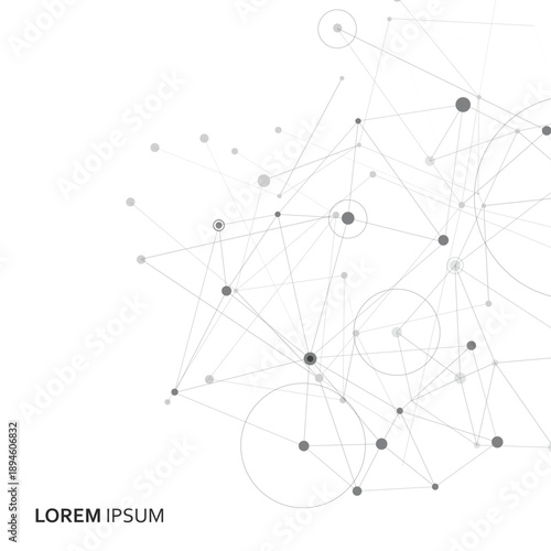 Abstract background with connecting dots and lines. Vector illustration