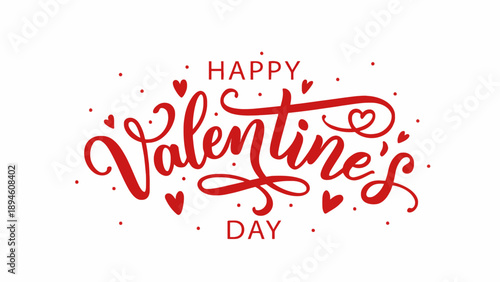 Happy Valentine's Day greeting card with lovely hearts and romantic typography for a special celebration of love and affection