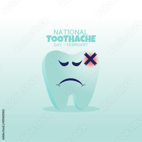 Vector graphic of National Toothache Day for National Toothache Day awareness.
