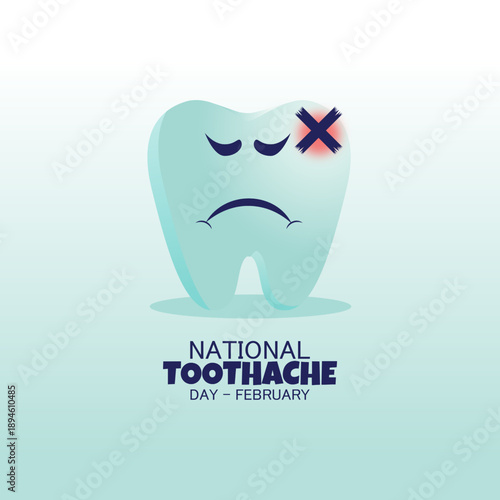 Vector graphic of National Toothache Day for National Toothache Day awareness.