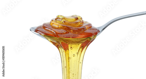 Golden Honey Dripping from a Spoon