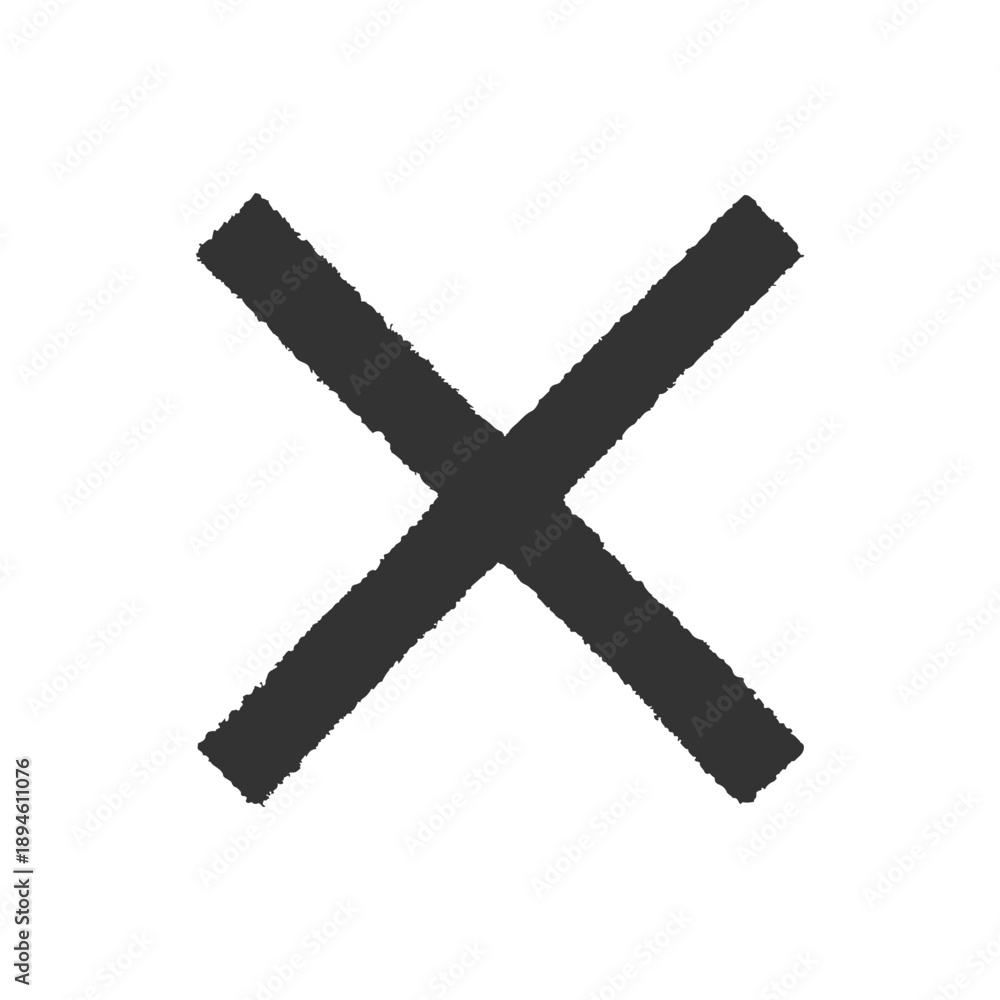 Obraz premium クレヨンで描いたようなバツ印