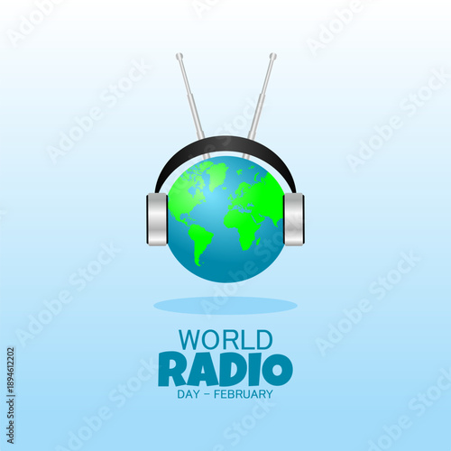 Vector graphic of World Radio Day for World Radio Day celebration.