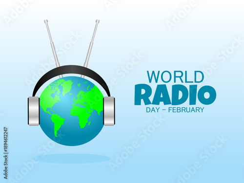 Vector graphic of World Radio Day for World Radio Day celebration.