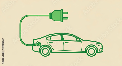 Eco car isolated on transparent background and vector image. Eco color. Electric car vector.