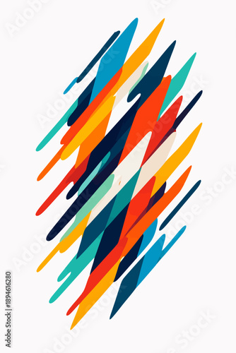 Vibrant abstract design with bold multi-colored strokes in dynamic pattern