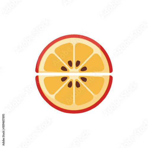 Fresh Cut Orange Fruit Segments Isolated.