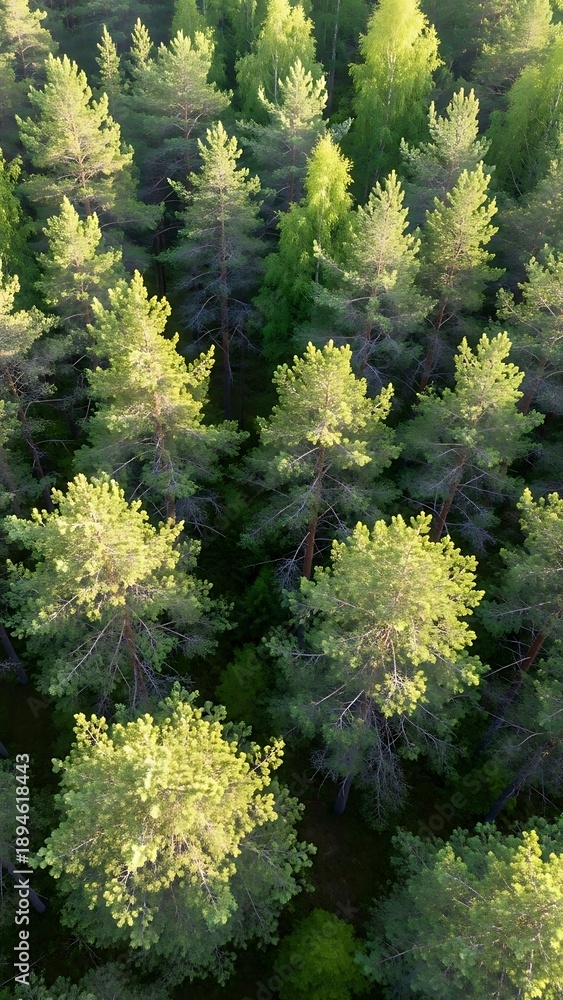 Fototapeta premium Aerial View of Dense Forest Canopy.
