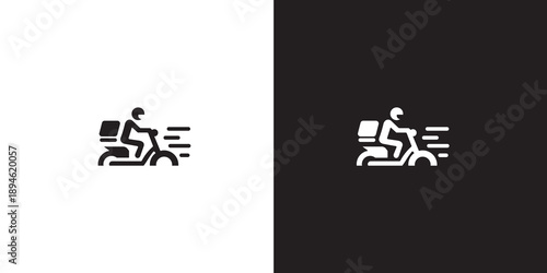 icons Delivery scooter icon fast food courier symbol for logistics and transportation apps simple flat vector illustration
