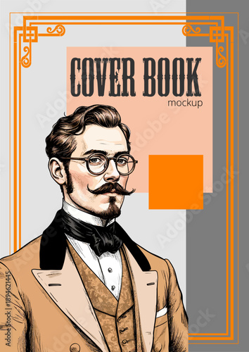064-24-Elegant victorian man illustration for a retro literature cover