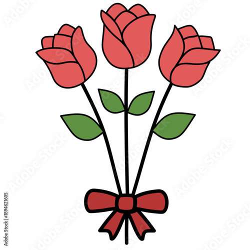 Pink flower bouquet illustration