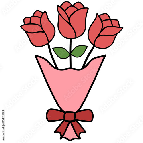 Romantic flower bouquet for Valentine