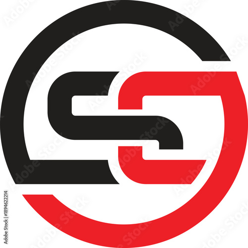 SC circle letter logo template vector