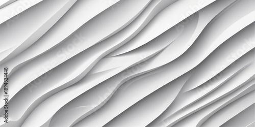 Abstract white silk fabric texture with soft satin waves and smooth liquid curves creates a light vector design for a modern cloth backdrop