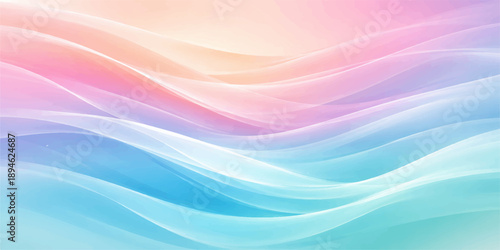 Abstract colorful background with flowing blue waves and soft light curves creates a smooth motion pattern for a vector art wallpaper design
