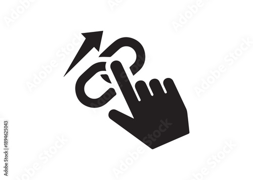 Click to go to website Icon, Editable Solid Vector Illustration