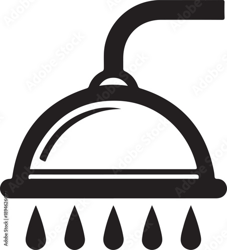 Vector silhouette of a covered dish with dripping water kitchen icon