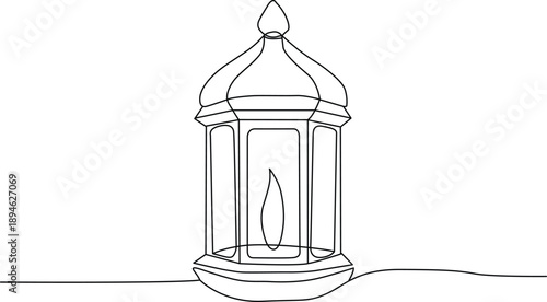 Elegant lantern illuminating night Vector