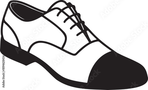 Classic Mens Dress Shoe Silhouette Elegant Formal Footwear Vector Art