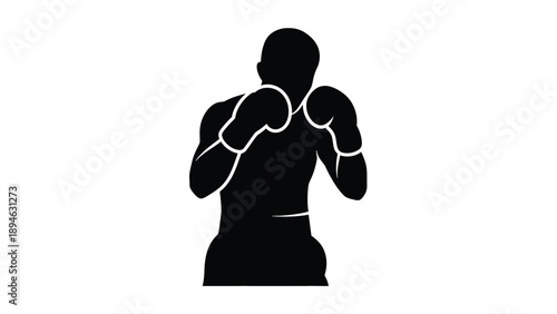  Professional Male Boxer in Defensive Guard Stance