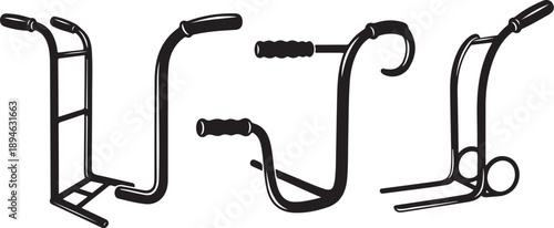 Variety of metal hooks and handles on display