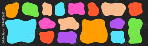 Rectangle simple color wavy organic shapes.